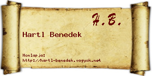 Hartl Benedek névjegykártya